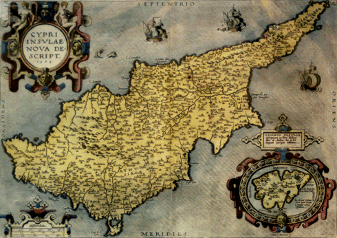Map of Cyprus by Abraham Ortelius Antwerpen, 1573-1592
