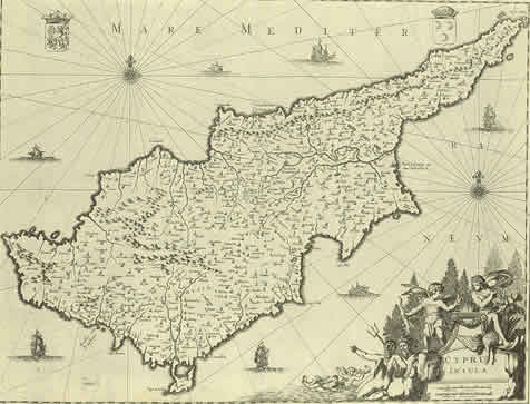 Карта Кипра 1703 года, Ольферта Даппера (Olfert Dapper)