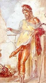 Приап. Помпейская фреска