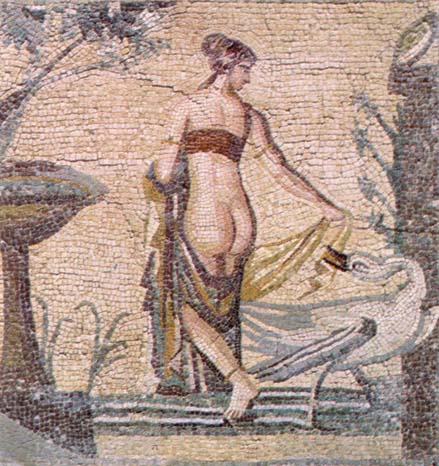 Image result for Мозаика из Кипра «Леда и лебедь» в Куклии, Палео Пафос.
