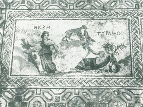 Пирам и Фисба. Мозаика из «Дома Диониса» в Новом Пафосе. III в. н. э.